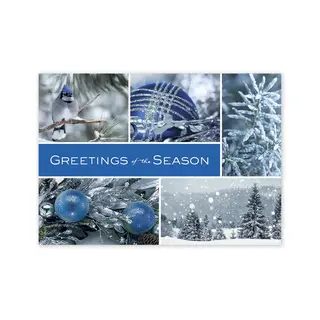 Icy Blue and Silver Wonder Business Holiday Cards