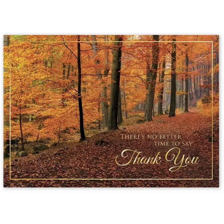 Custom Business Thanksgiving Greeting Cards - Woodland Gratitude