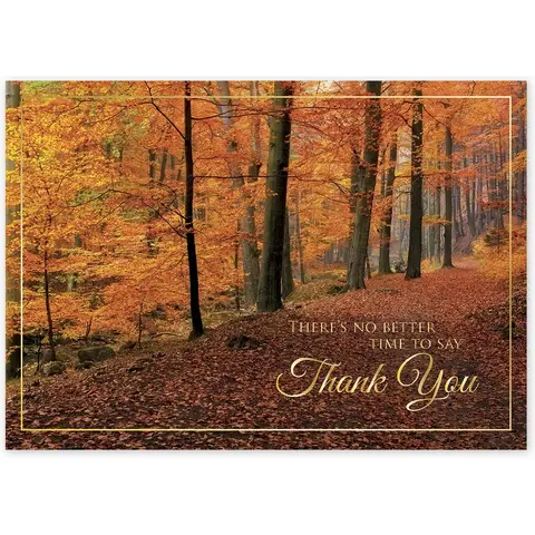 Custom Business Thanksgiving Greeting Cards - Woodland Gratitude