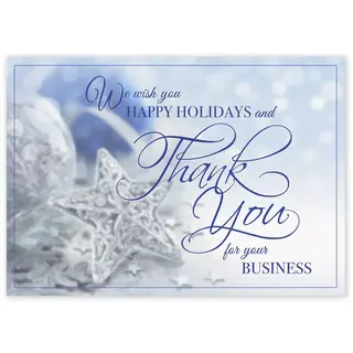 Silver Star Holiday Greeting Cards for Business