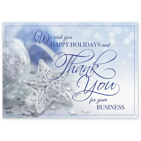 Silver Star Holiday Greeting Cards for Business