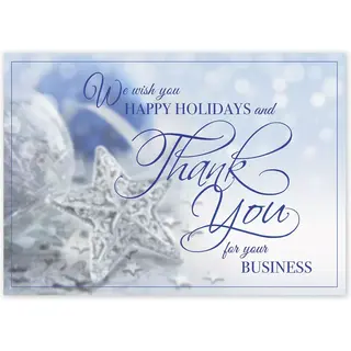 Silver Star Holiday Greeting Cards for Business