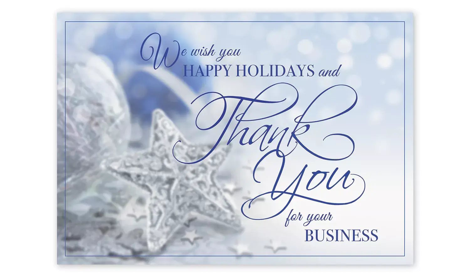 Silver Star Holiday Greeting Cards for Business