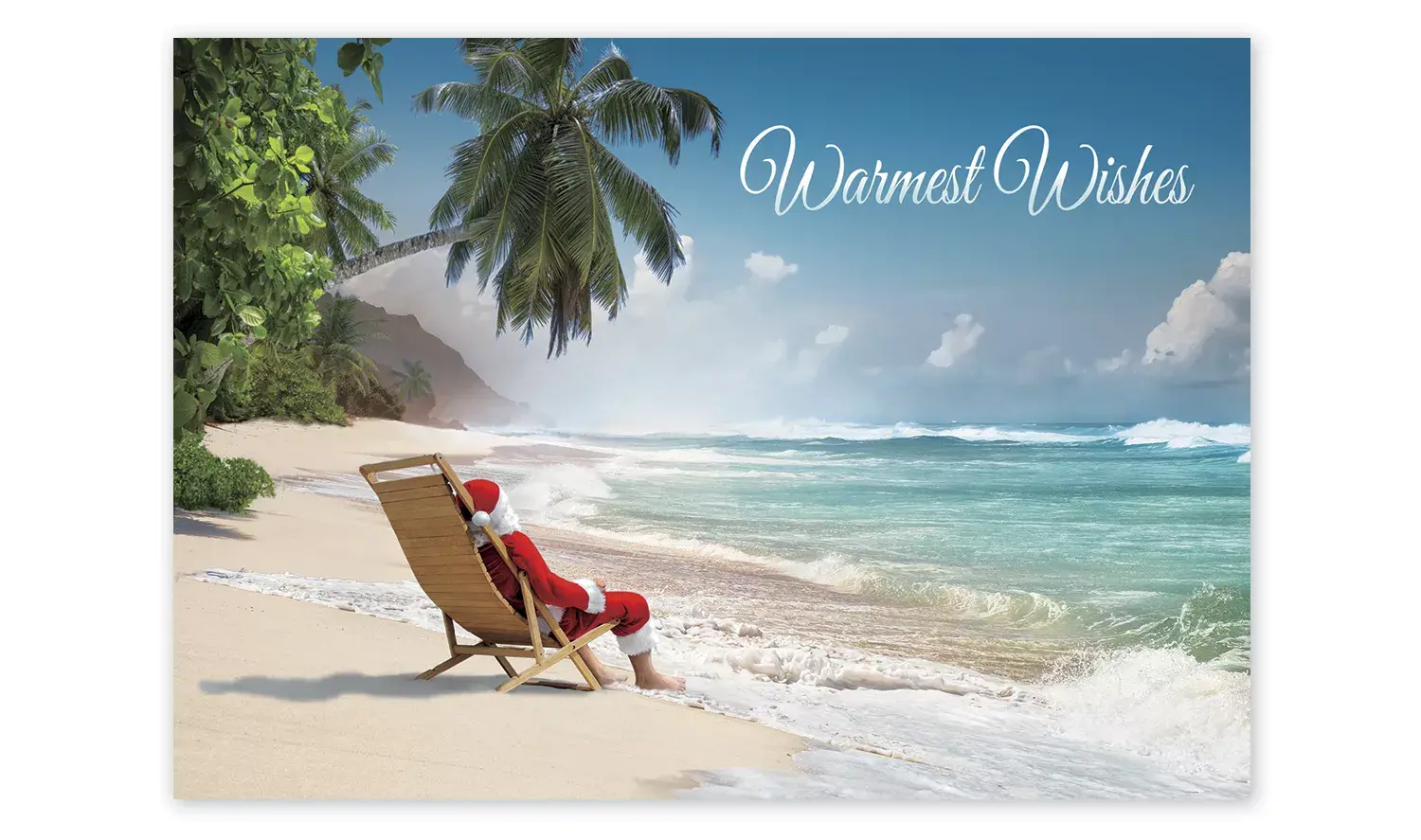 Tropical Santa on the Beach - Holiday Greeting Cards