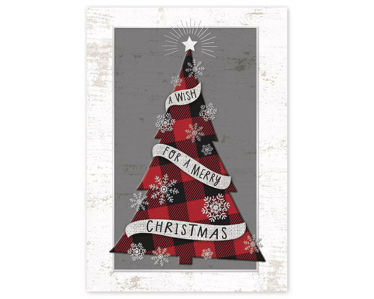 Custom Business Greeting Cards - Plaid Christmas Tree
