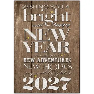 Rustic New Year Holiday Cards