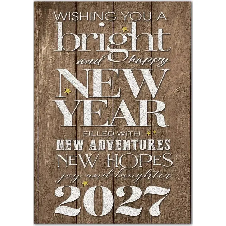 Rustic New Year Holiday Cards