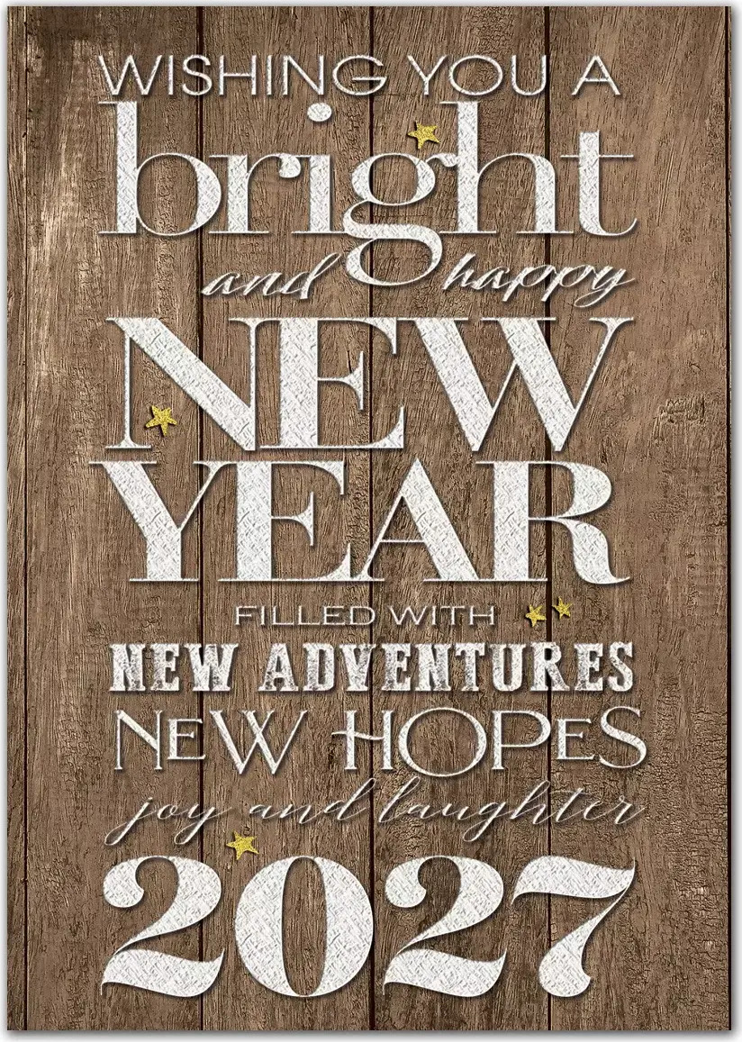 Rustic New Year Holiday Cards