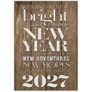 Rustic New Year Holiday Cards