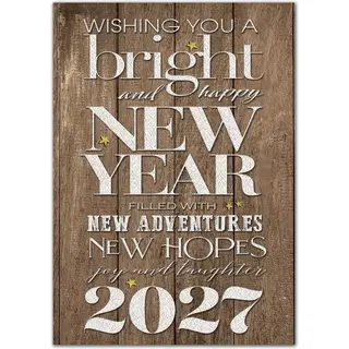 Rustic New Year Holiday Cards