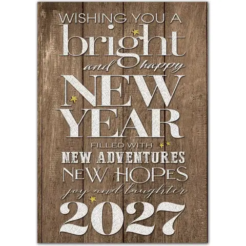 Rustic New Year Holiday Cards