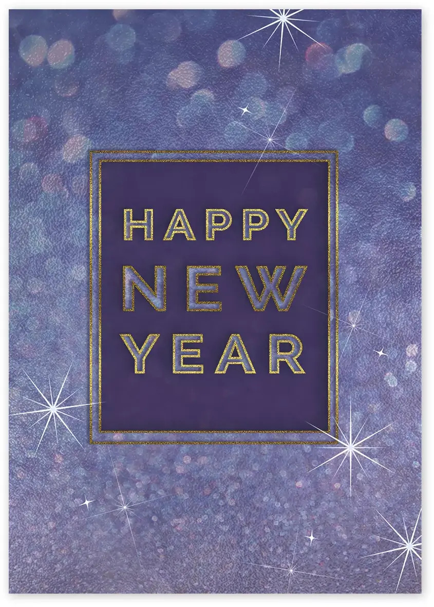 Custom Business Holiday Cards - Purple Happy New Year