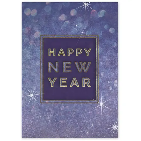 Custom Business Holiday Cards - Purple Happy New Year