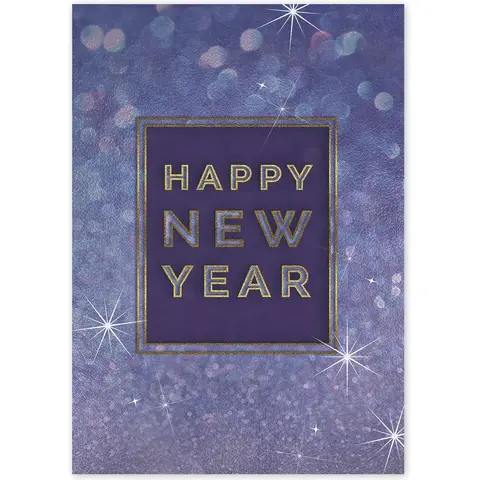 Custom Business Holiday Cards - Purple Happy New Year