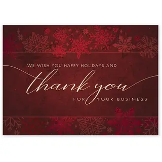 Custom Business Thank You Holiday Cards - Deep Red