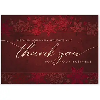 Custom Business Thank You Holiday Cards - Deep Red