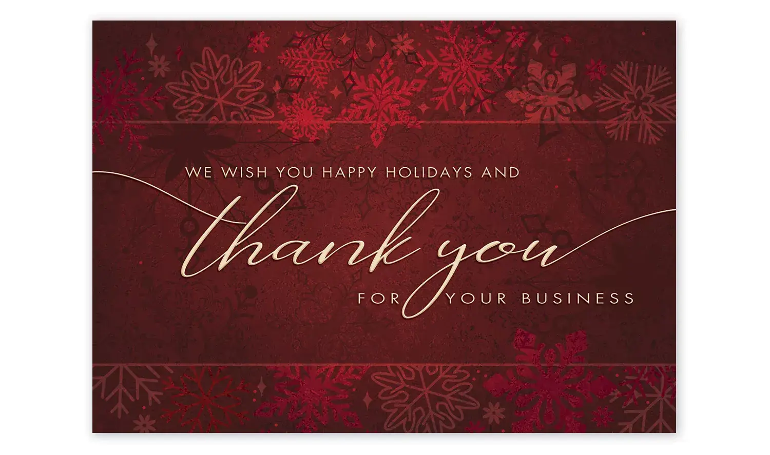 Custom Business Thank You Holiday Cards - Deep Red