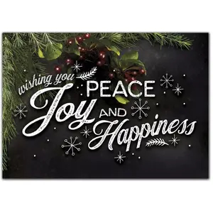 Custom Business Holiday Greeting Cards - Wishing You Peace, Joy and Happiness