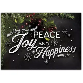 Custom Business Holiday Greeting Cards - Wishing You Peace, Joy and Happiness