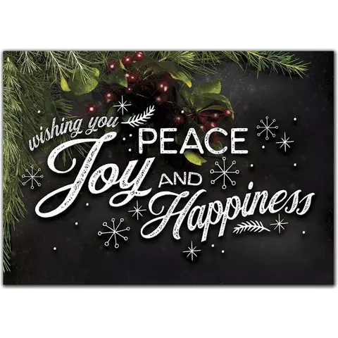 Custom Business Holiday Greeting Cards - Wishing You Peace, Joy and Happiness