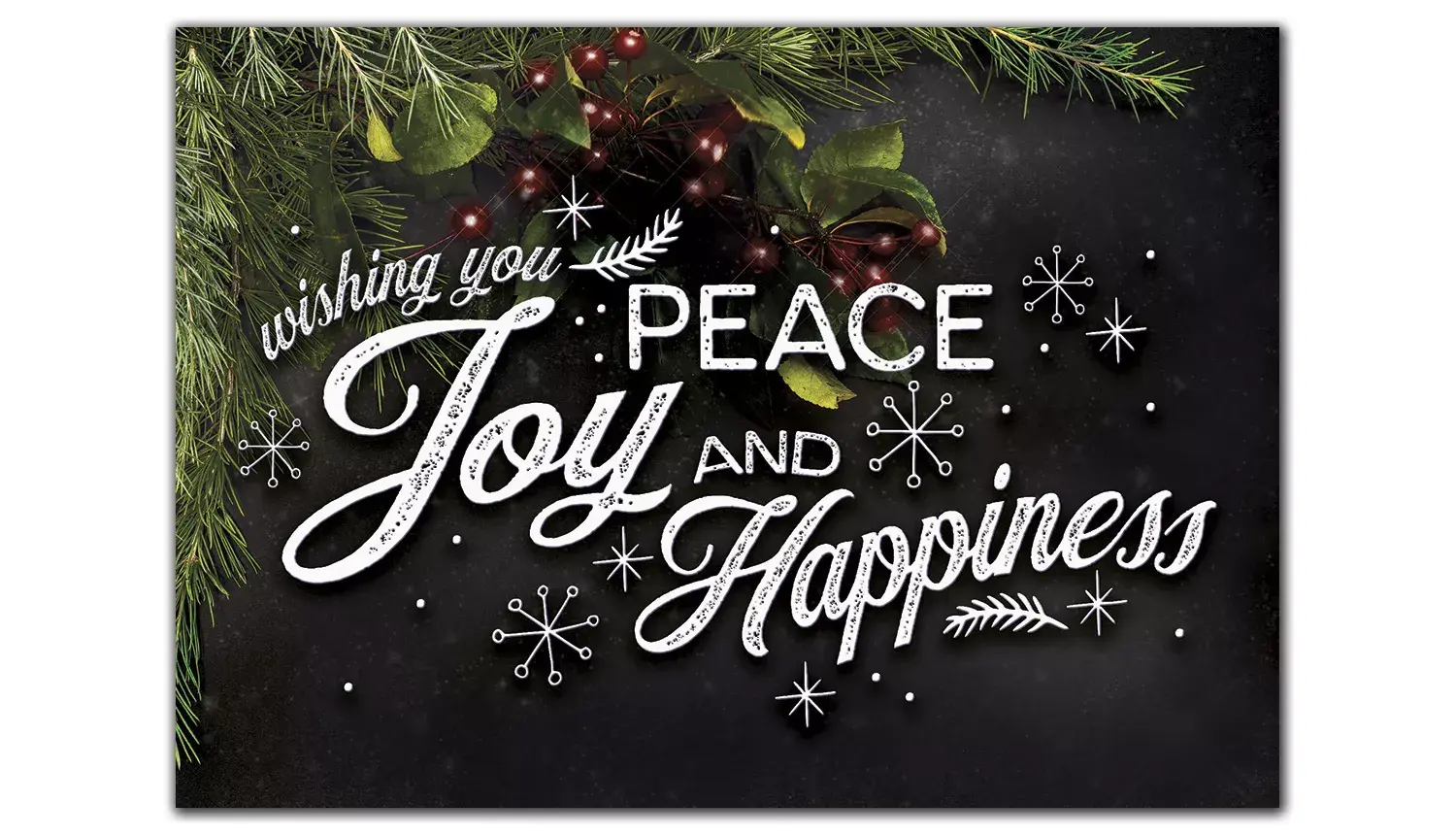 Custom Business Holiday Greeting Cards - Wishing You Peace, Joy and Happiness