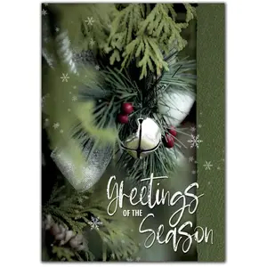 Custom Printed Silver Bells Holiday Cards