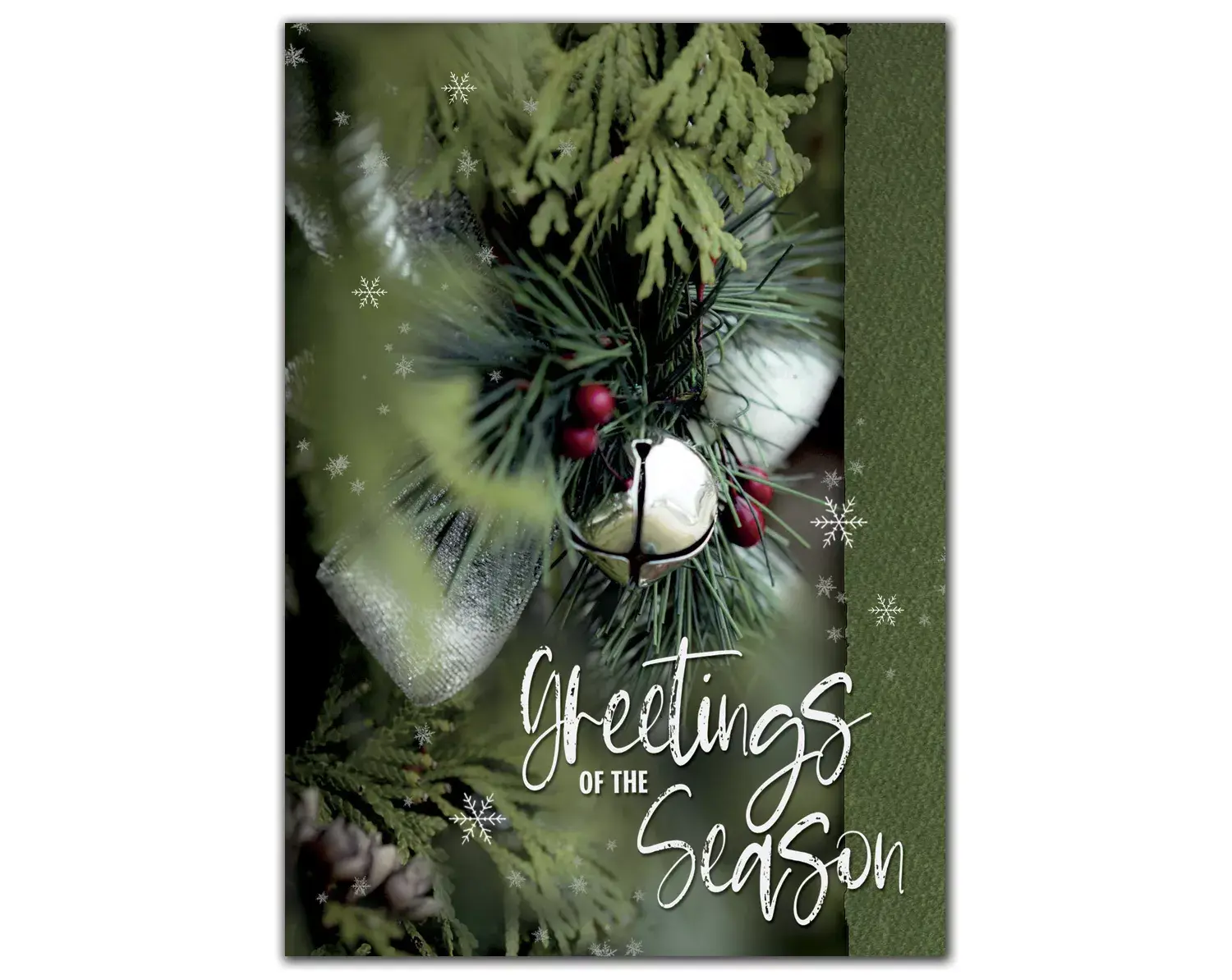 Custom Printed Silver Bells Holiday Cards