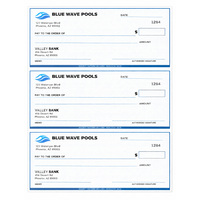 Custom business 3-per-page checks for laser printers