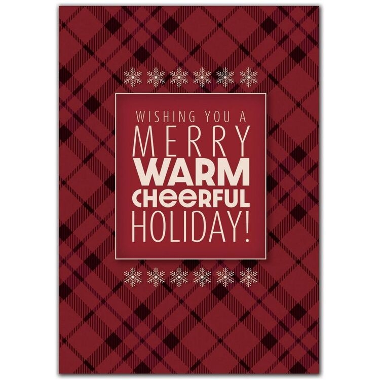 Custom Flannel & Snowflakes Christmas Cards