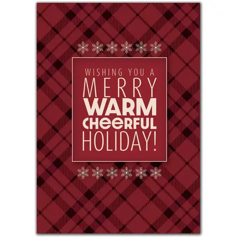 Custom Flannel & Snowflakes Christmas Cards