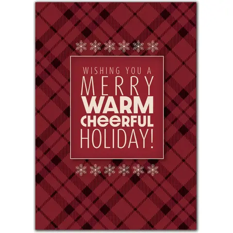 Custom Flannel & Snowflakes Christmas Cards