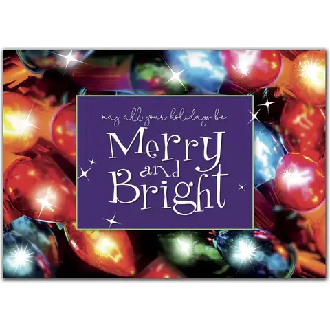 Custom Business Holiday Cards - Merry and Bright Lights Display