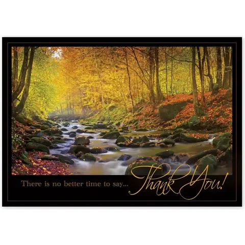Custom Business Thanksgiving Cards - Radiant Thanks over Fall River