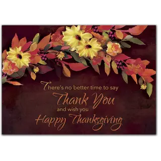 Customized Thanksgiving Cards for Business - Autumn Floral Theme
