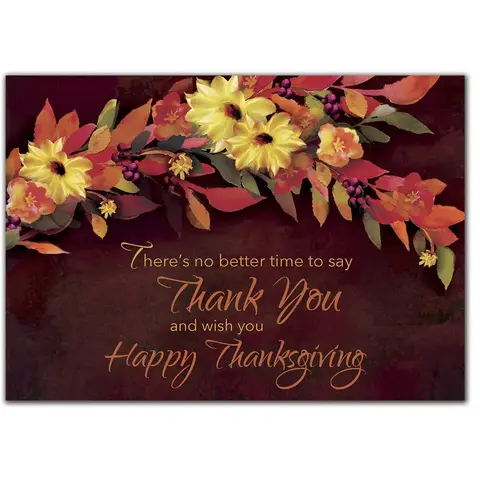 Customized Thanksgiving Cards for Business - Autumn Floral Theme