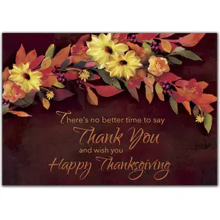 Customized Thanksgiving Cards for Business - Autumn Floral Theme