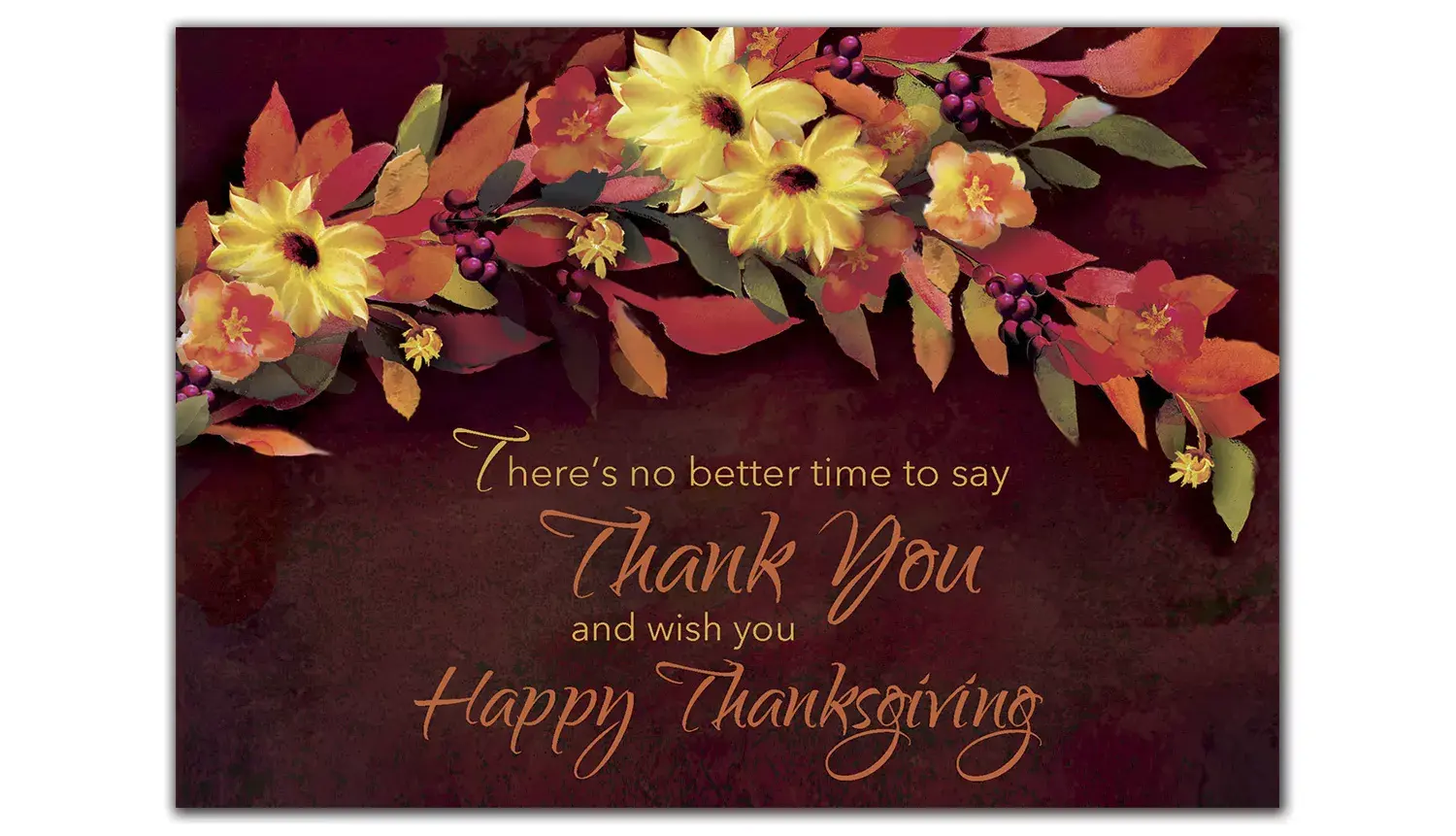 Customized Thanksgiving Cards for Business - Autumn Floral Theme