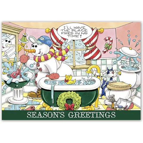 Custom Printed Holiday Cards for Plumbers
