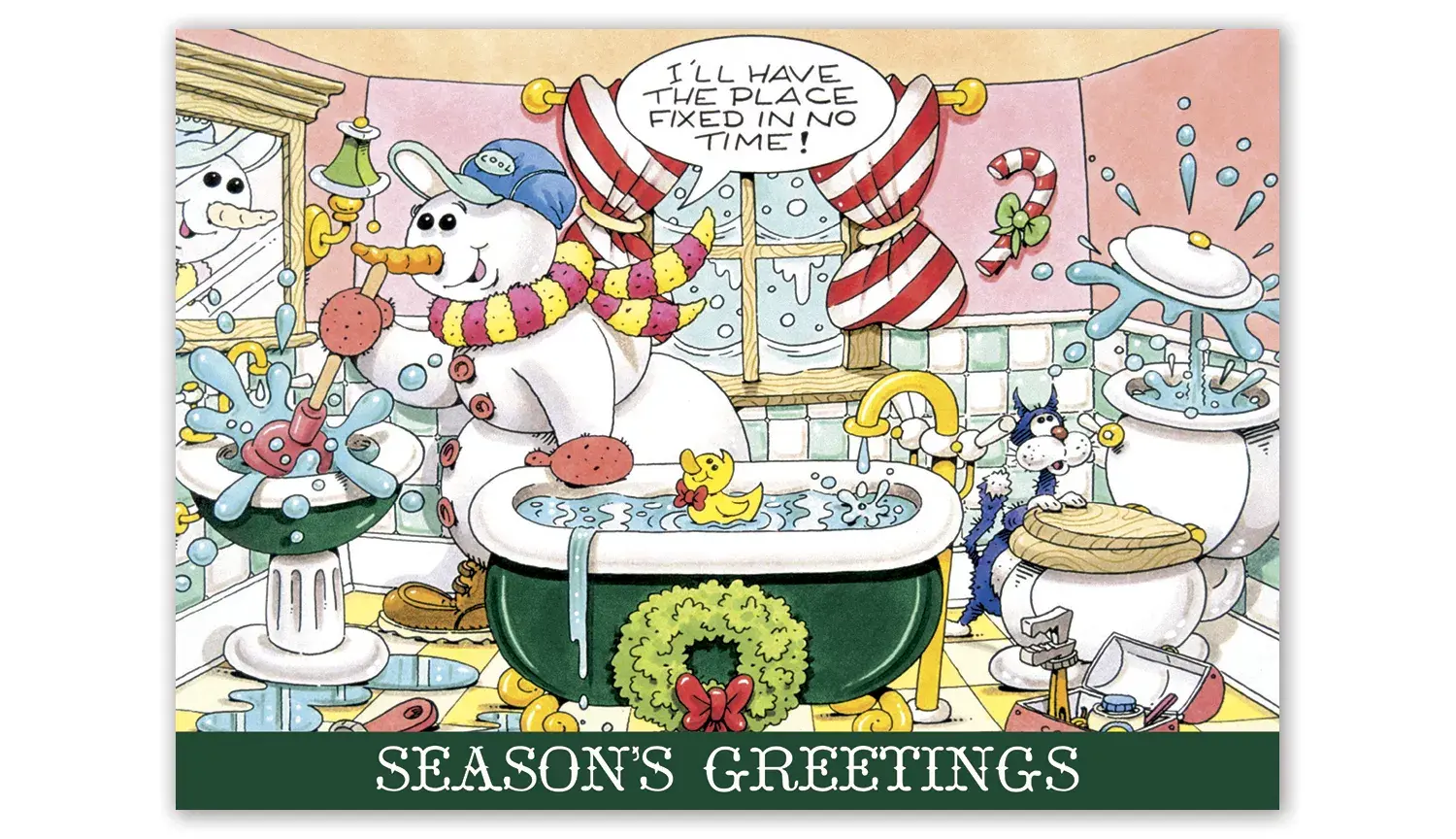 Custom Printed Holiday Cards for Plumbers