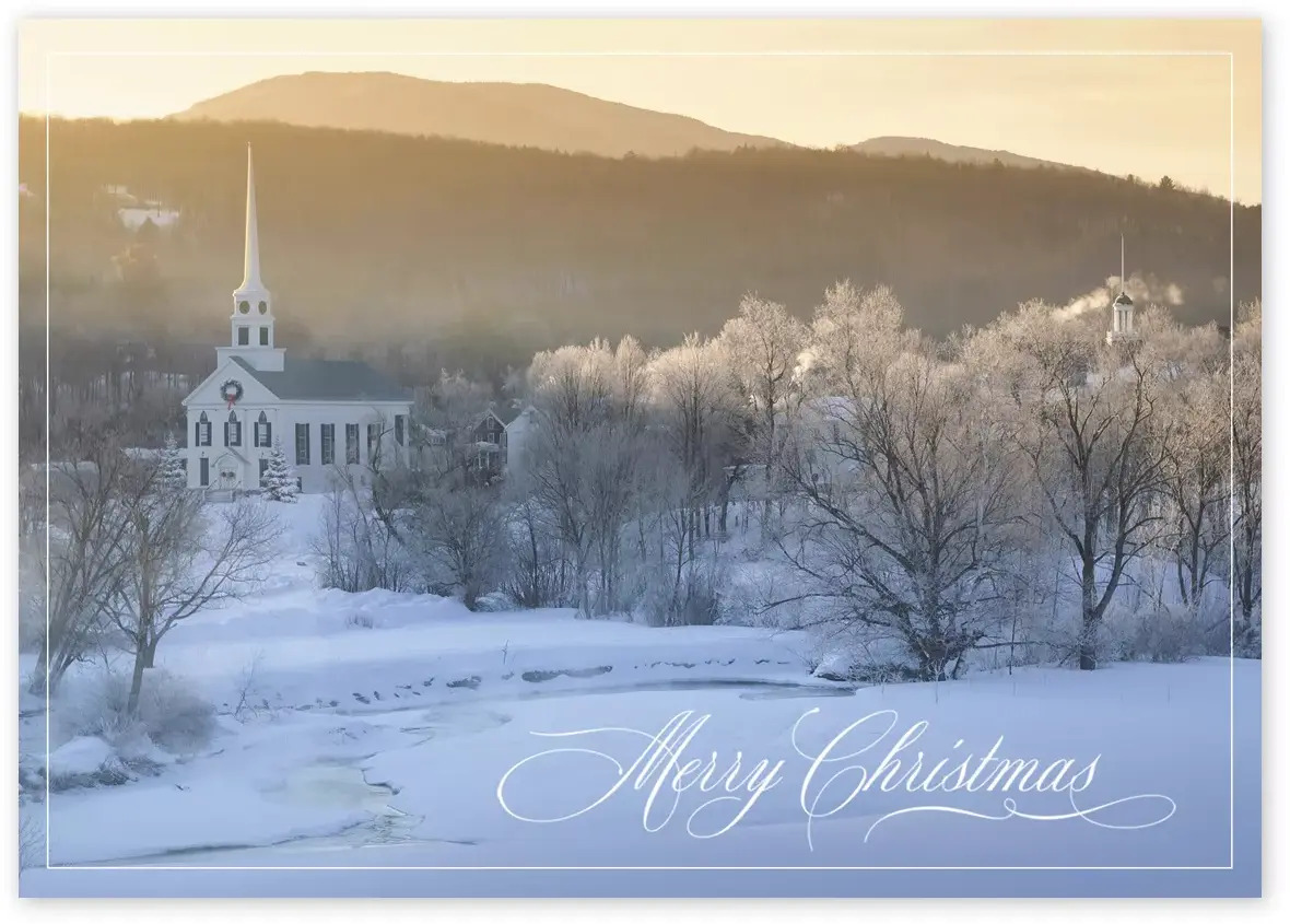 Custom Christmas Greeting Cards | Snowy Church