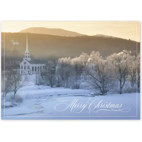 Custom Christmas Greeting Cards | Snowy Church