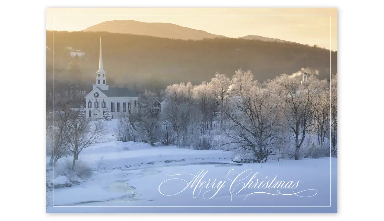 Custom Christmas Greeting Cards | Snowy Church
