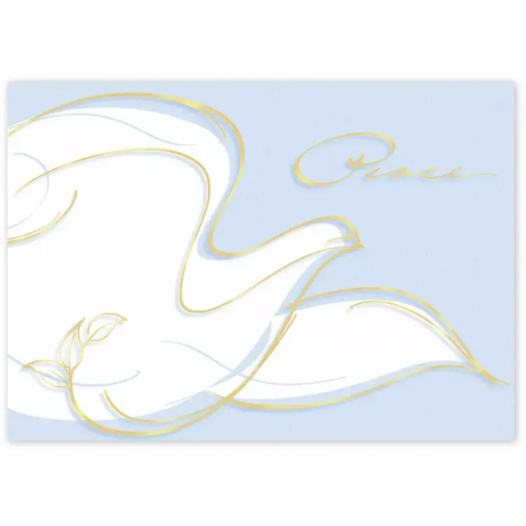 Custom Printed Peace Dove Holiday Cards