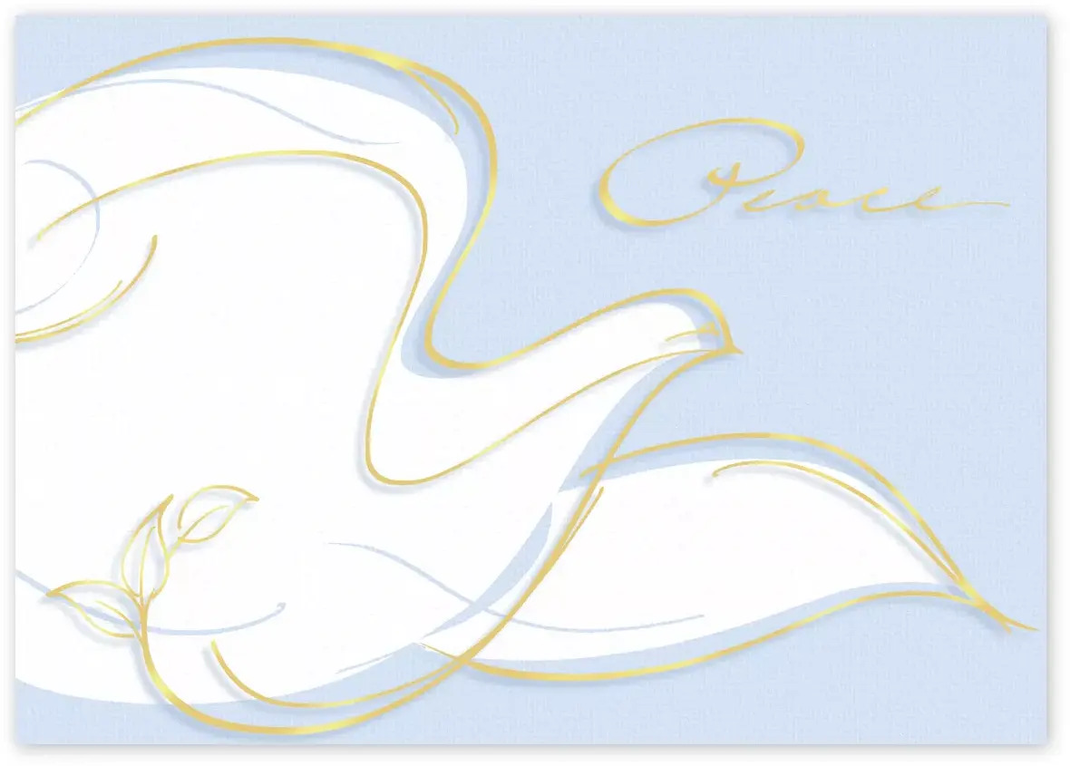 Custom Printed Peace Dove Holiday Cards