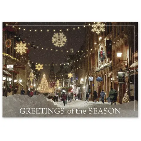 Custom Stroll on Traditional Street Holiday Cards