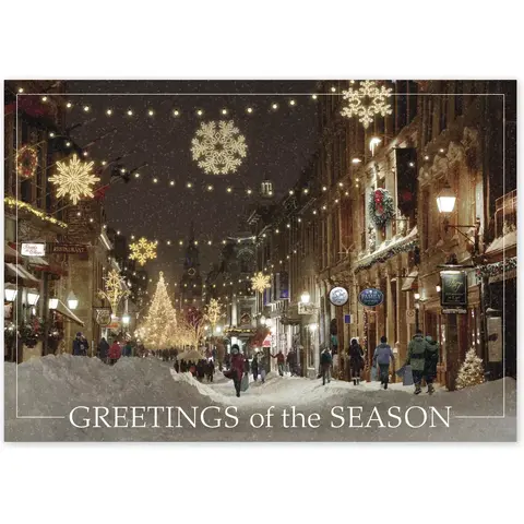 Custom Stroll on Traditional Street Holiday Cards