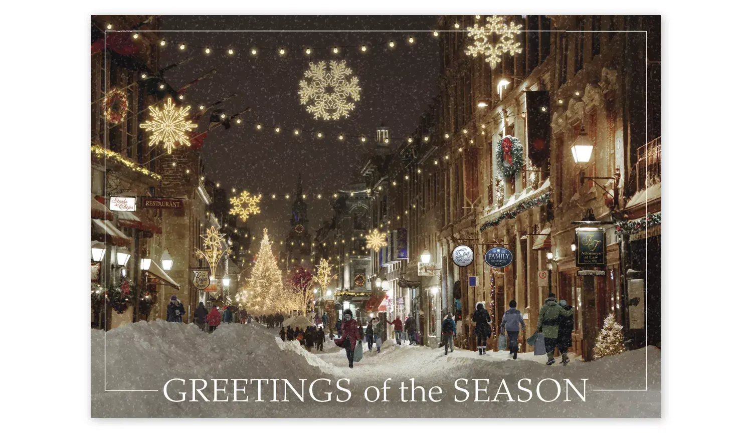 Custom Stroll on Traditional Street Holiday Cards