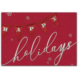 Custom Printed Holiday Cards - Red and Silver