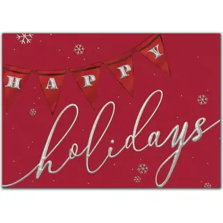 Custom Printed Holiday Cards - Red and Silver