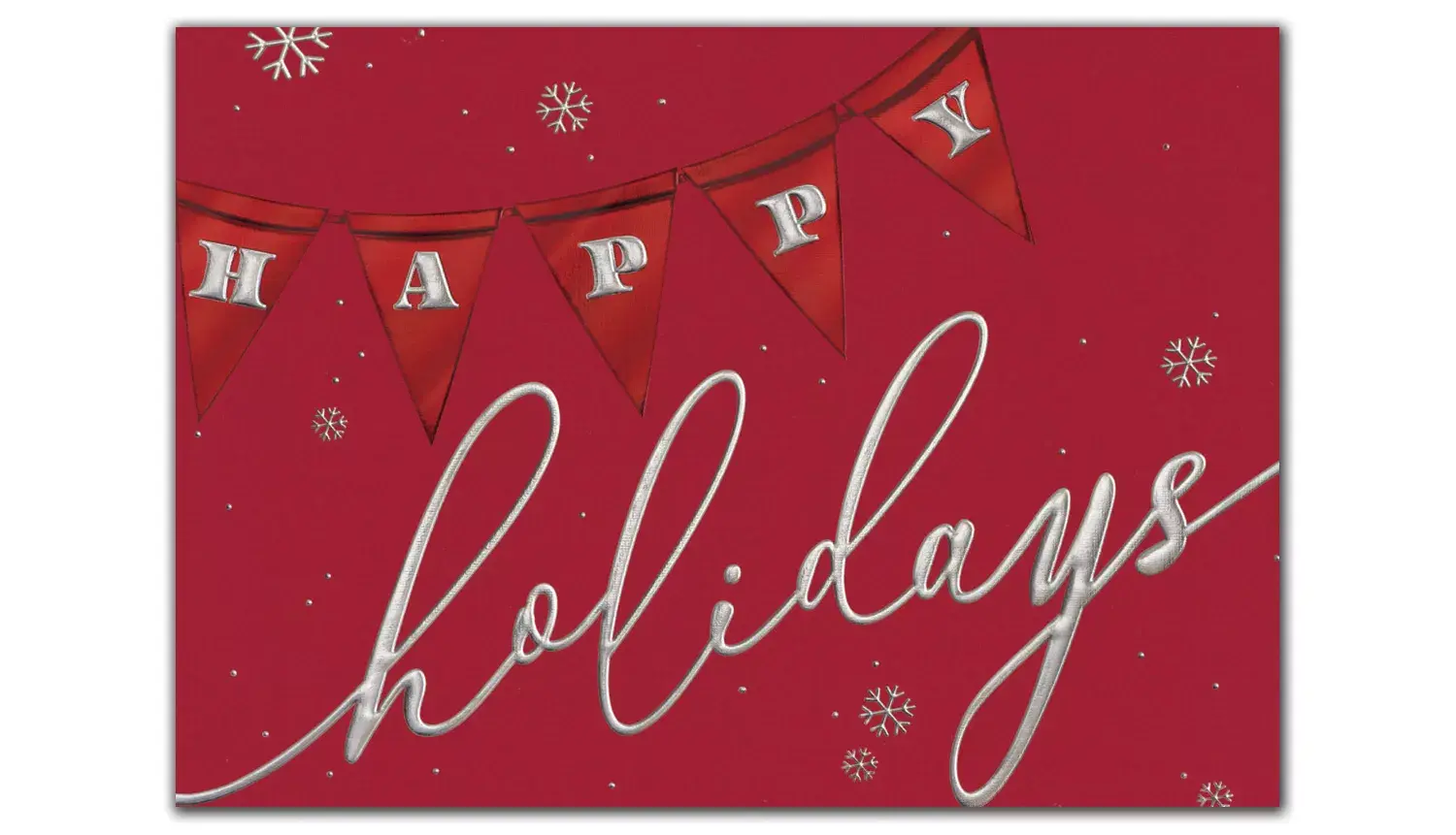 Custom Printed Holiday Cards - Red and Silver